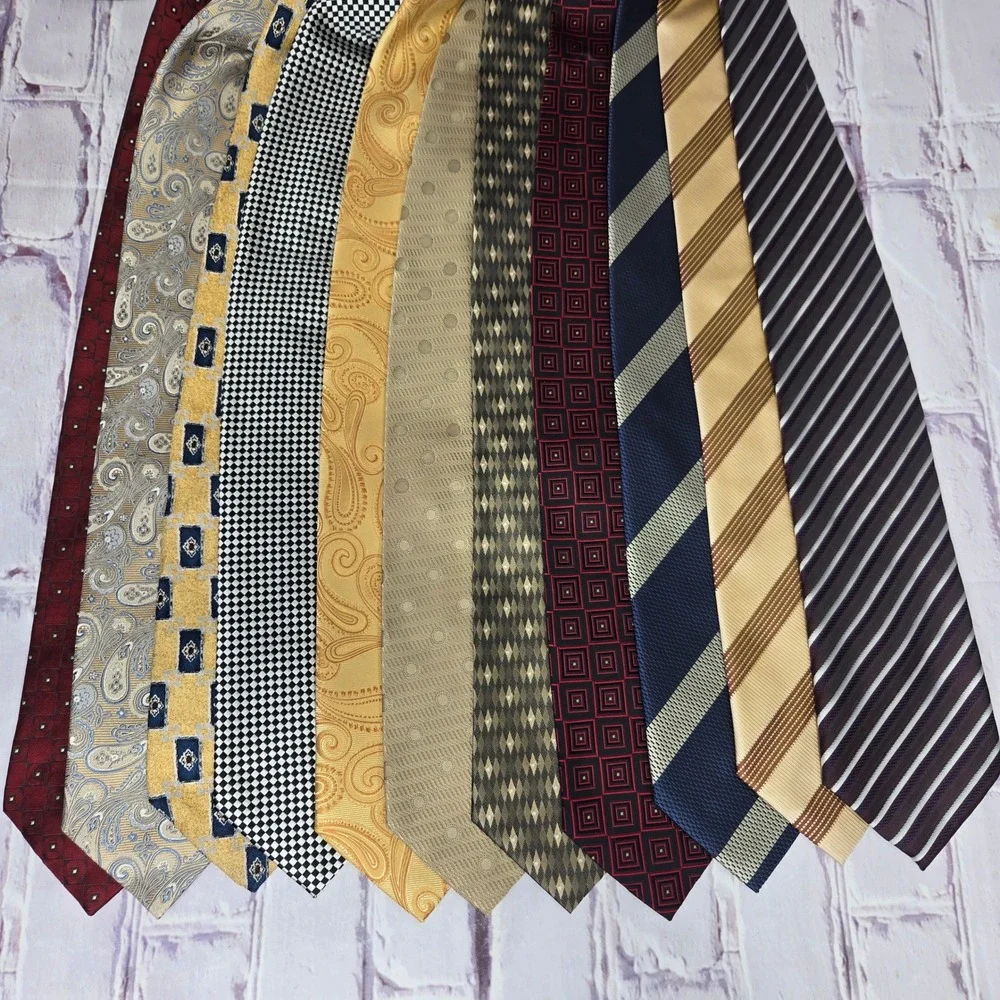 Lot of 11 Mixed Colors Brand Patterns Leveti Dani 100% Silk Formal Business Men
